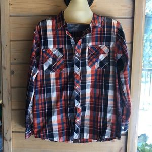 Sz 18 Long sleeve button down plaid shirt